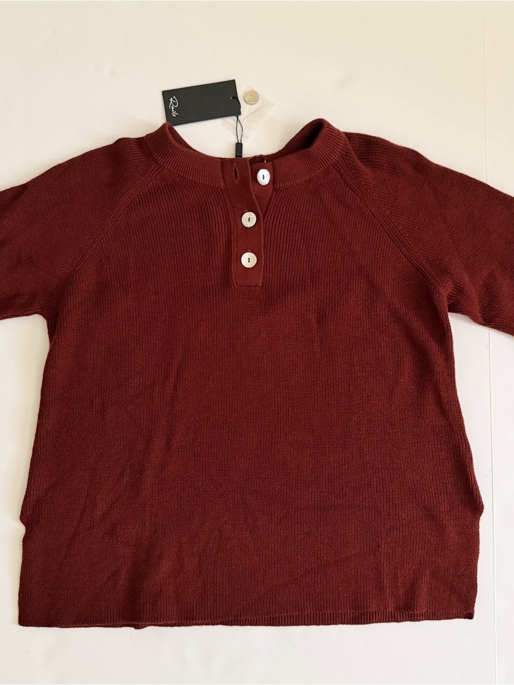 Rails Piper Henley Sweater Russet Brown Cotton Cashmere Blend Women’s Small NWT